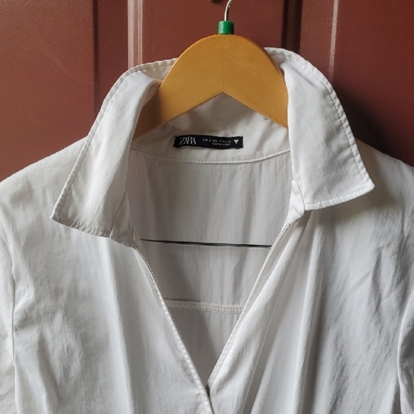 Zara Elegant White Wrap Mini Dress - Picture 5 of 11